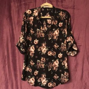 Floral print popover tunic